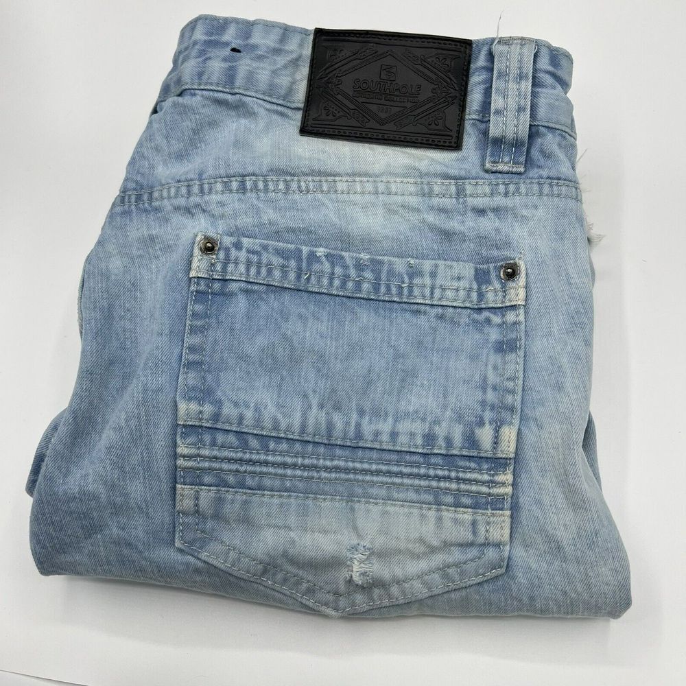 SouthPole Authentic Collection Light Distressed Denim‎ Jean  Shorts Men's Sz 34